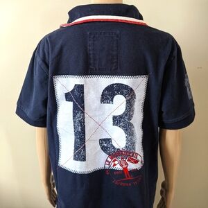 France Le Marseillais Pen Duick sailing navy polo shirt, men's medium